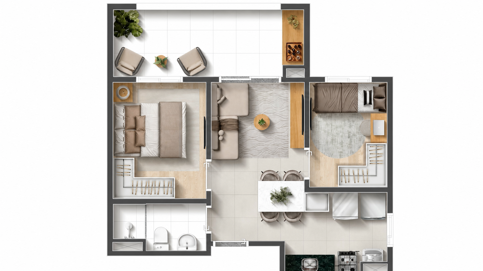 Planta 45,7 m² History Atlântica