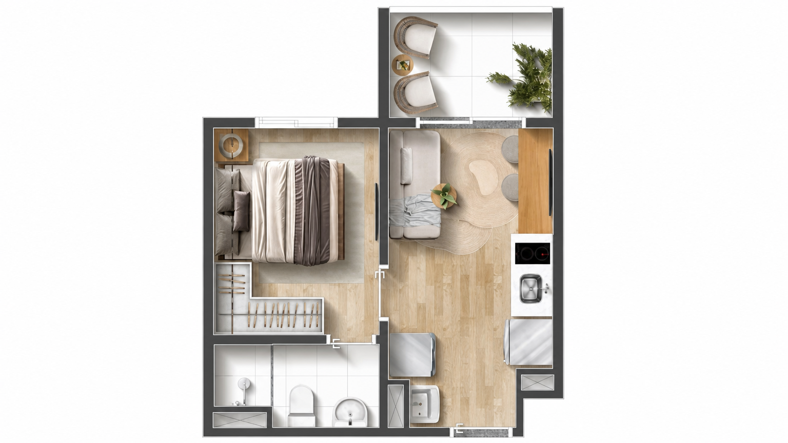 Planta 28 m² History Atlântica