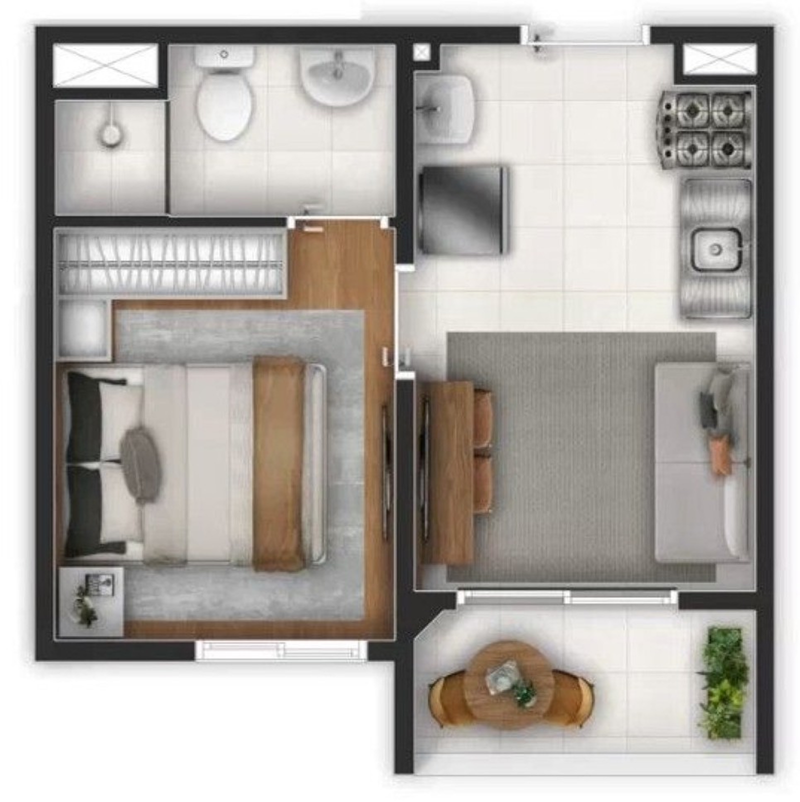 Planta 25 m² Novvo Estação Largo Treze