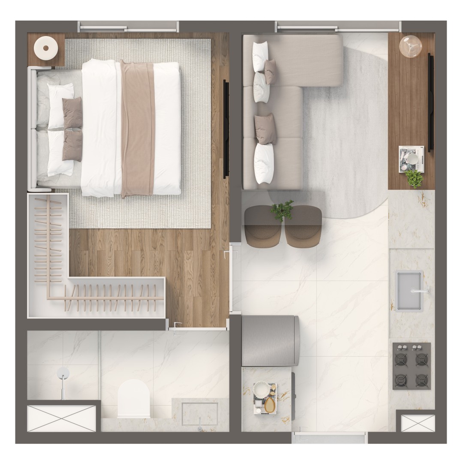 Planta 24 m² Vivaz Estação Santo Amaro