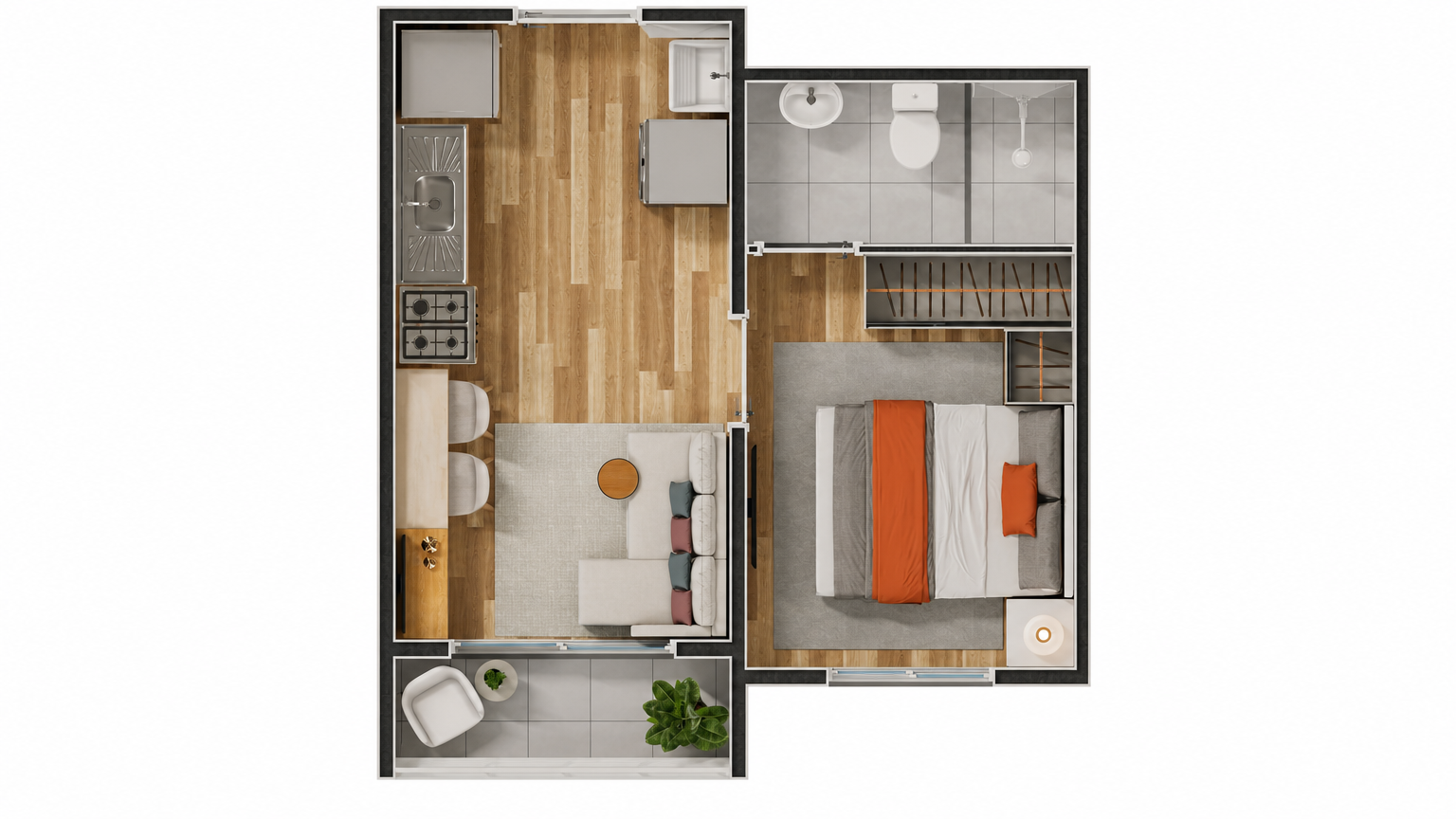 Planta 25,8 m² Abytá Nações Unidas