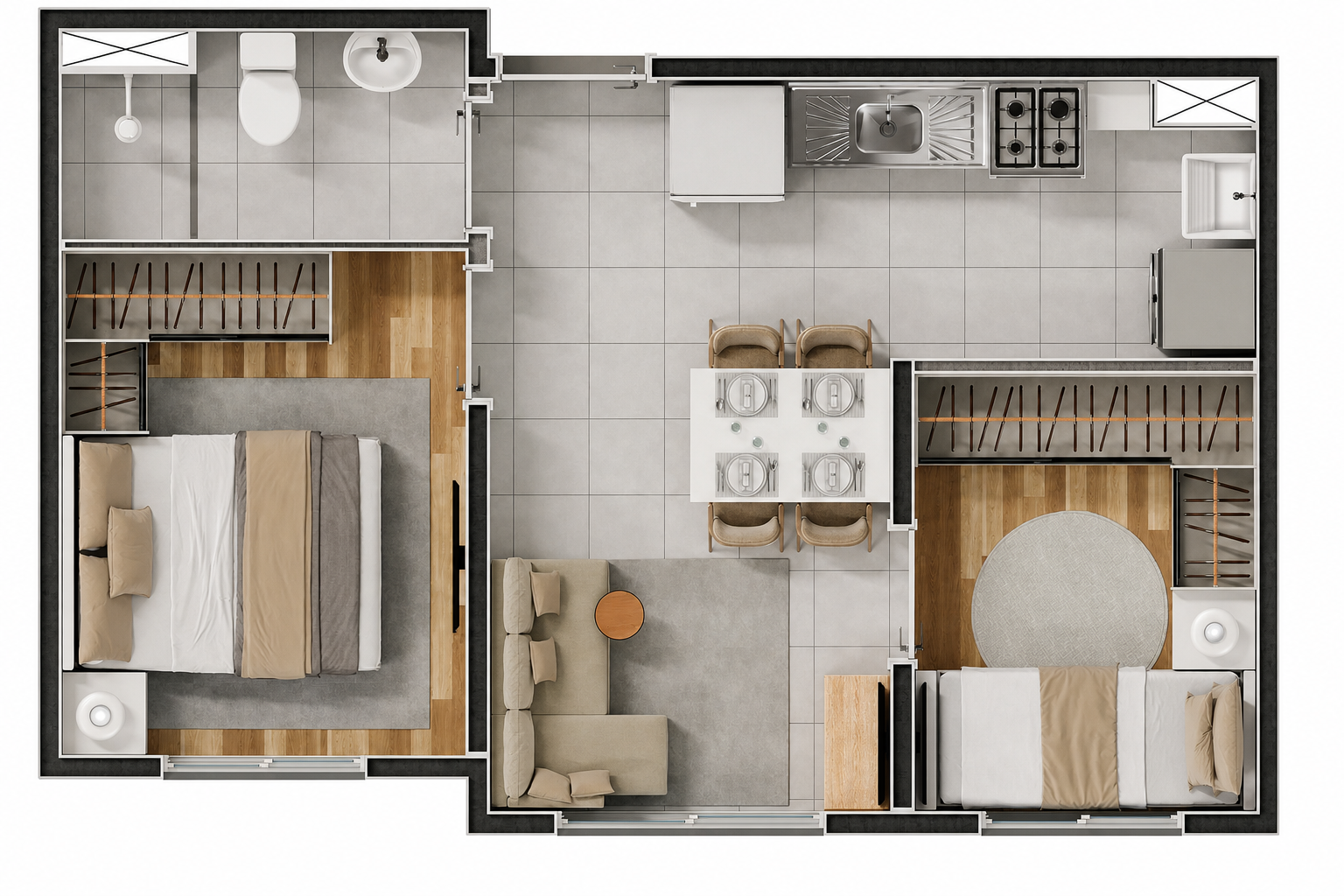 Planta 33,5 m² Abytá Nações Unidas
