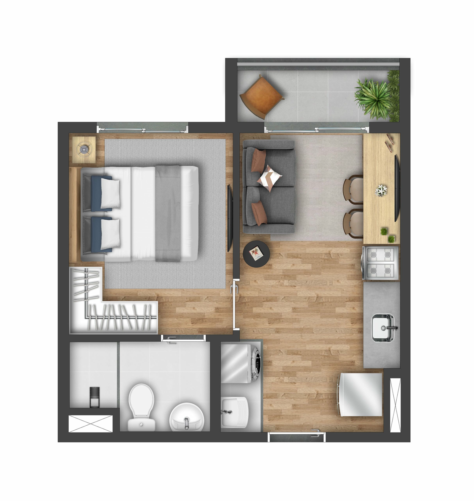 Planta 26,8 m² Vibra Nações Unidas