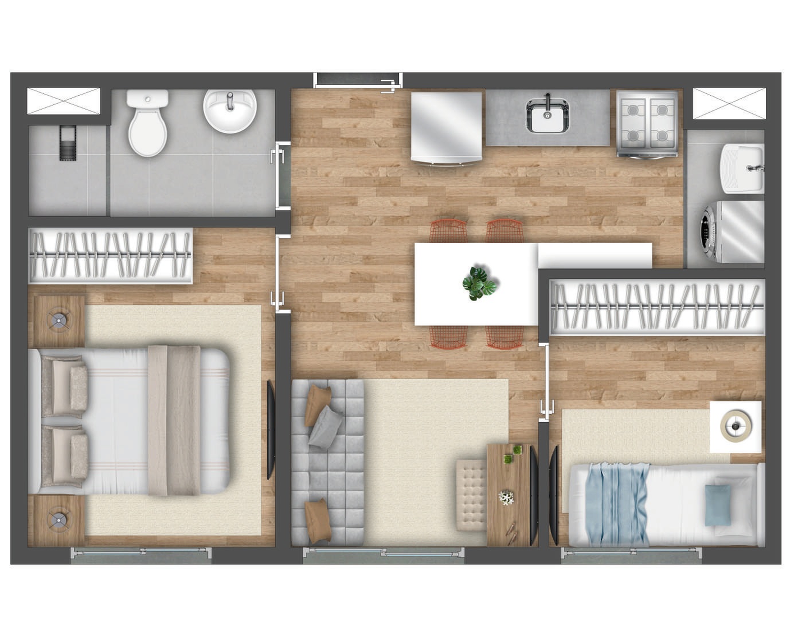 Planta 34,2 m² Vibra Rio Bonito