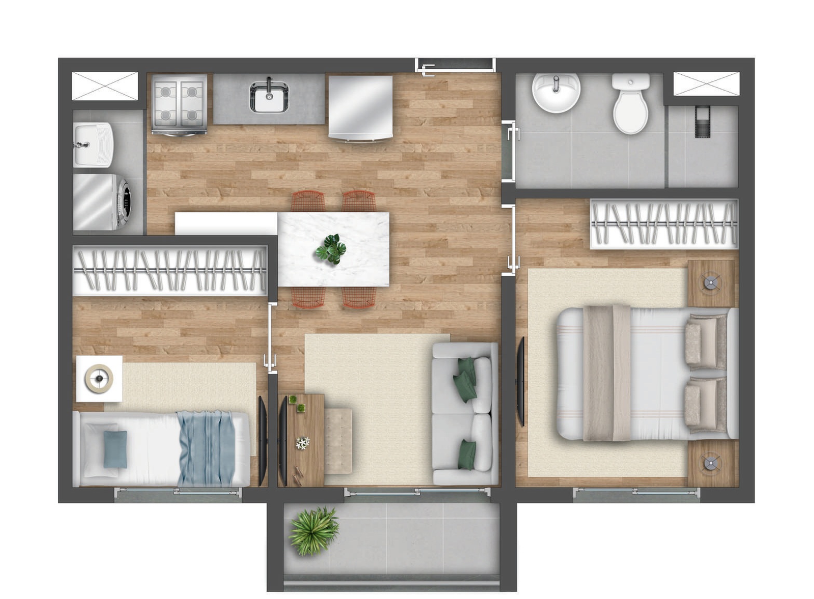 Planta 36,8 m² Vibra Rio Bonito